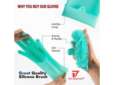 TC Reusable Silicone Magic Washing Gloves